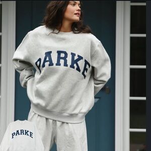 Parke Gray Sweatshirt with Navy Lettering